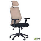 Крісло Lead Black HR сидіння Нест-01 чорна/спинка Сітка SL-02 беж, фото 5