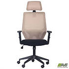 Крісло Lead Black HR сидіння Нест-01 чорна/спинка Сітка SL-02 беж, фото 7