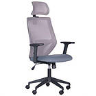 Крісло Lead Black HR сидіння Нест-08 сіра/спинка Сітка HY-109 сіра, фото 6