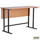 Парта 2-х м. Учнiвська без полички 6 р.г. (1200х500х750мм) бук, фото 6