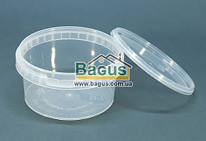 Контейнер круглий 0,5 л із харчового пластику з кришкою (прозорий)