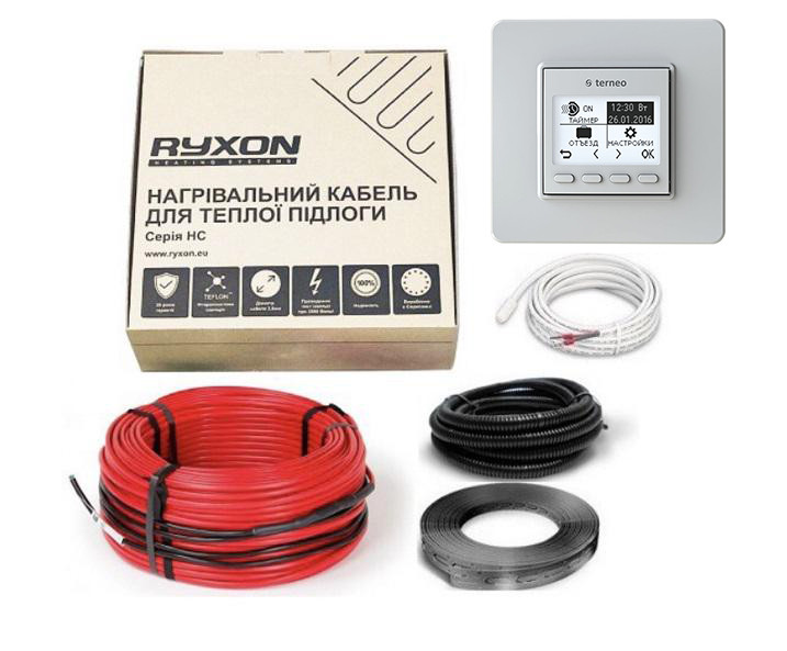 Тепла підлога електрична (комплект) Ryxon HC-20-05 (0,5-0,6 м2) і регулятор Terneo pro