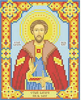 Схема на ткани для вышивки бисером иконы "Святой благоверный князь Олег"
