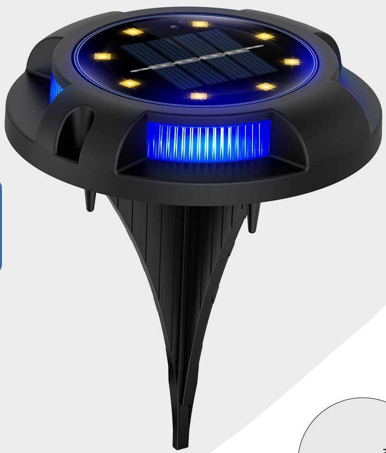 Вуличний наземний ліхтар — світильник на сонячній батареї 12 LED