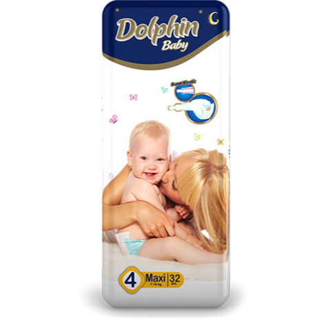 Підгузки дитячі Dolphin 4 Maxi 7-18 кг 32 шт