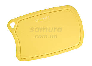 Дошка обробна термопластіковая з антибактеріальним покриттям, Samura Fusion, жовта (SF-02Y)
