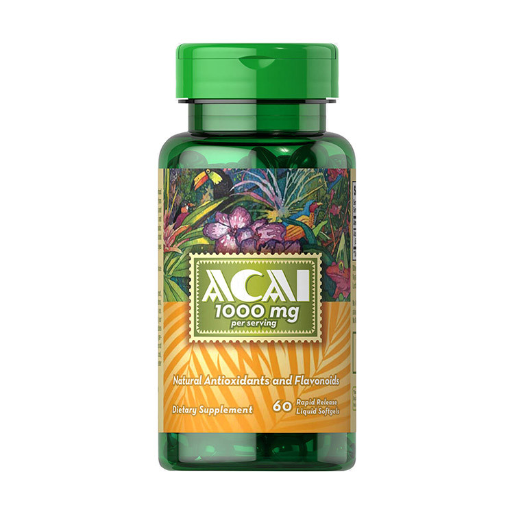 Ягоды Асаи Экстракт Puritan's Pride Acai 1000 Mg 60 Капсул — Купить ...
