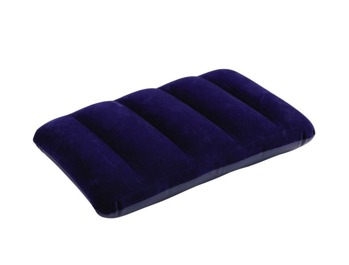 Надувна флокірована подушка Intex 68672, (28*43*9 см), синя