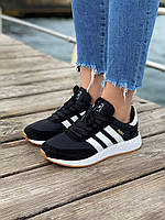 Жіночі легкі і зручні кросівки Adidas Iniki Runner Black White (Кросівки Адідас Иники чорні недорогі) 39