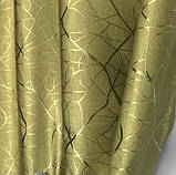 Сонцезахисні штори з льону блекаут Готові штори з льону Якісні шторі з льону Оливкові штори, фото 3