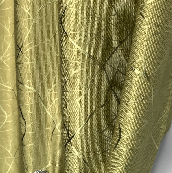 Сонцезахисні штори з льону блекаут Готові штори з льону 100% захист від сонця Оливкові штори, фото 1