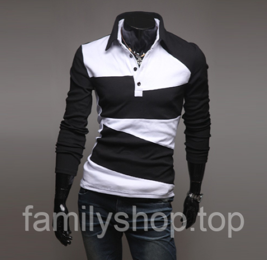 Чоловіче поло з довгим рукавом Fashion Man, розміри S-XL, два кольори ST00004