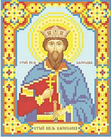 Схема на ткани для вышивки бисером иконы "Святой князь Вячеслав"