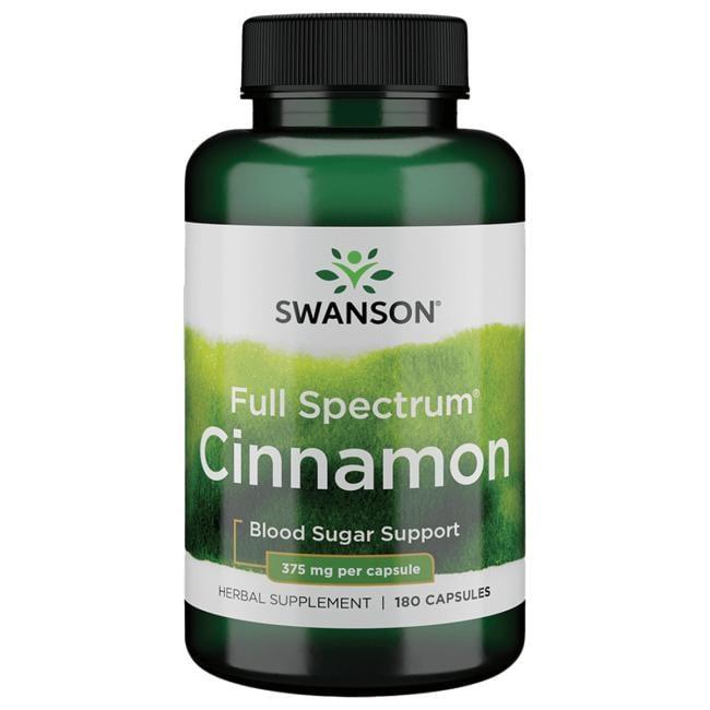 Кориця повного спектру, Cinnamon, Swanson, 375 мг, 180 капсул