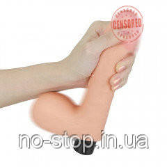 Реалістичний вібратор - Real Softee Vibrator With Balls Flesh 8 ", фото 1