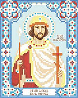 Схема на ткани для вышивки бисером иконы "Святой благоверный князь Борис"