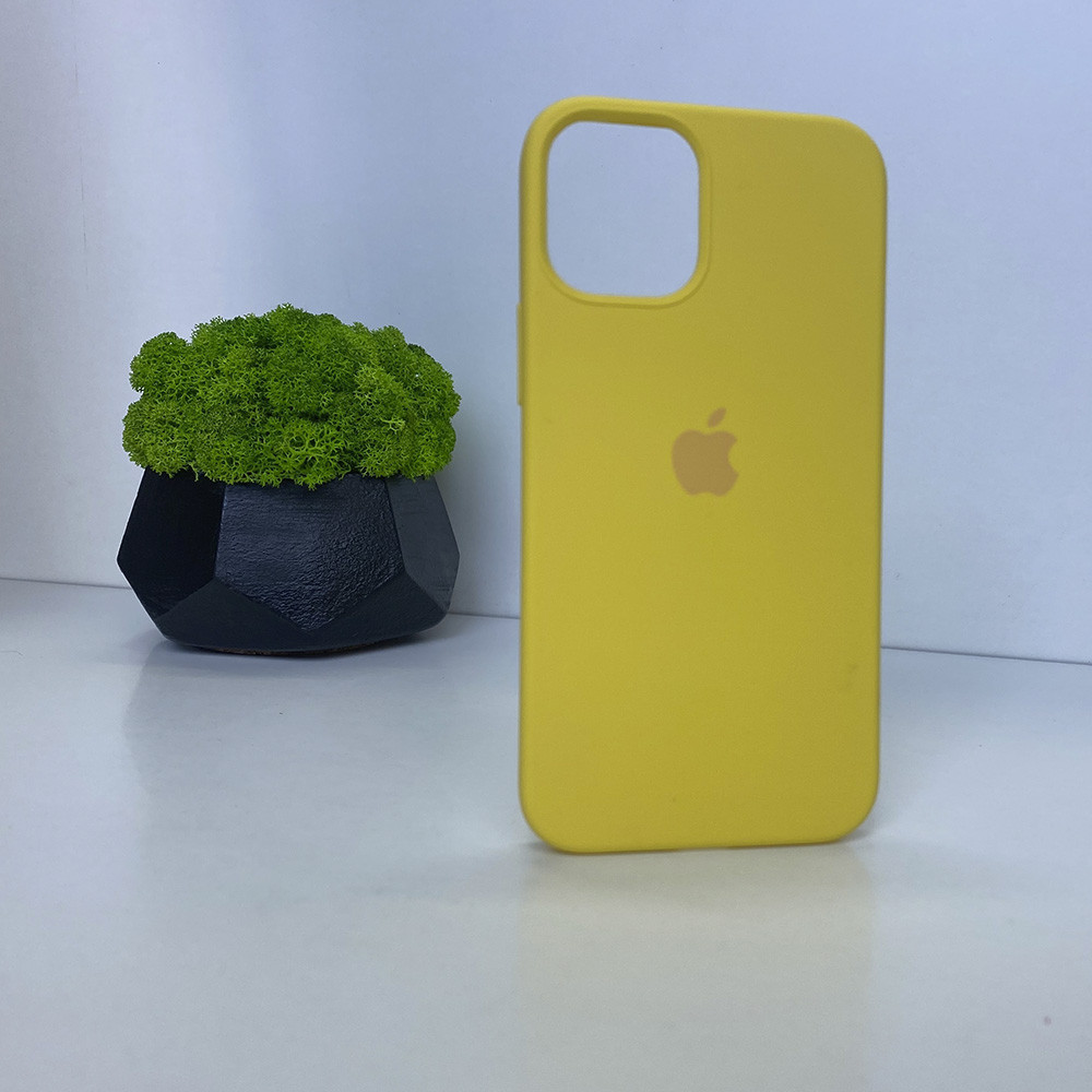Чехол iPhone 12 Mini желтый закрытый низ