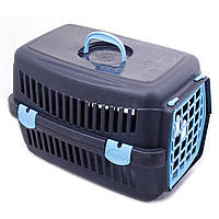 Переноска для котів і собак SGbox темно-сіра до 6 кг, 48х32х32 см