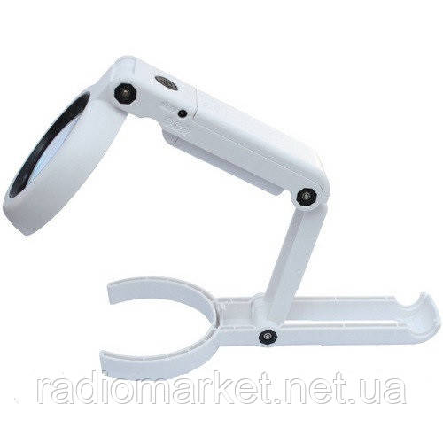 Лупа ручна NO..FS37DC + USB c LED підсів., 11Х діам-37мм, з акумулятором., фото 1