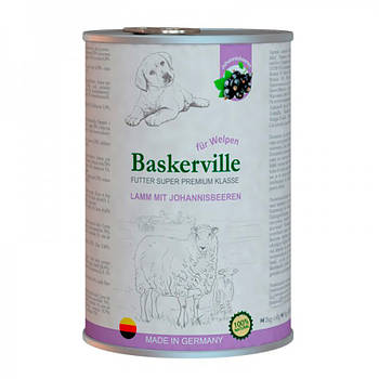 Консервированный корм для щенков Baskerville ягненок и смородина 400 г