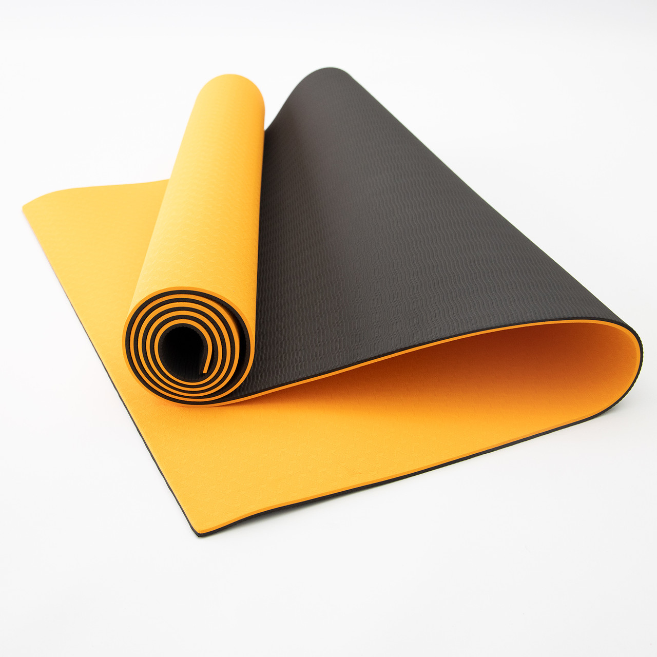 Килимок для йоги та фітнесу TPE (йога мат, каремат спортивний) OSPORT Yoga ECO Pro 6мм (FI-0076) Оранжево-чорний