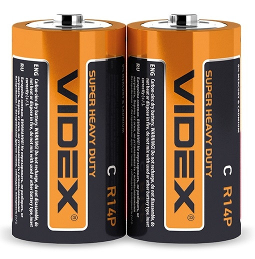 Батарейка сольова Videx R14 З (трей)