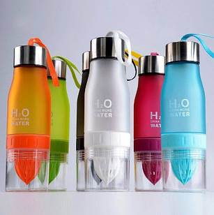 Спортивна пляшка-соковичавниця H2O Water bottle (в асортименті)