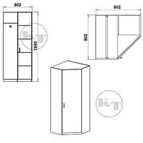 Шафа кутова №3У 1950х802х802мм Компаніт, фото 2