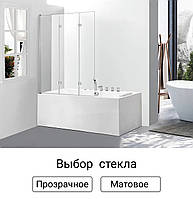 Скляна шторка для ванни Avko Glass 542-7 120х140 перегородка для ванної M_7436