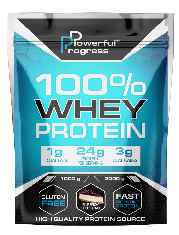 Сироватковий протеїн Powerful Progress Whey Protein 100% Instant 2 kg чорничний чізкейк