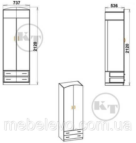 Шкаф №4 2Д 2120х737х536мм Компанит Венге комби - фото 2 - id-p533804155