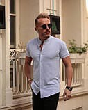 Чоловіча сорочка M797 блакитна, фото 3