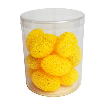 Іграшка для котів FOX яйце гліцеринове жовте з бубенчиком, 3*4.5 см, туба 12 шт