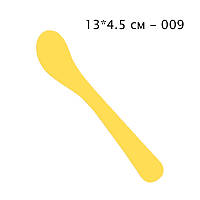 Шпатель для депиляции подмышек и бикини для нанесения масок и парафина пластиковый цветной 13 см 009 желтый
