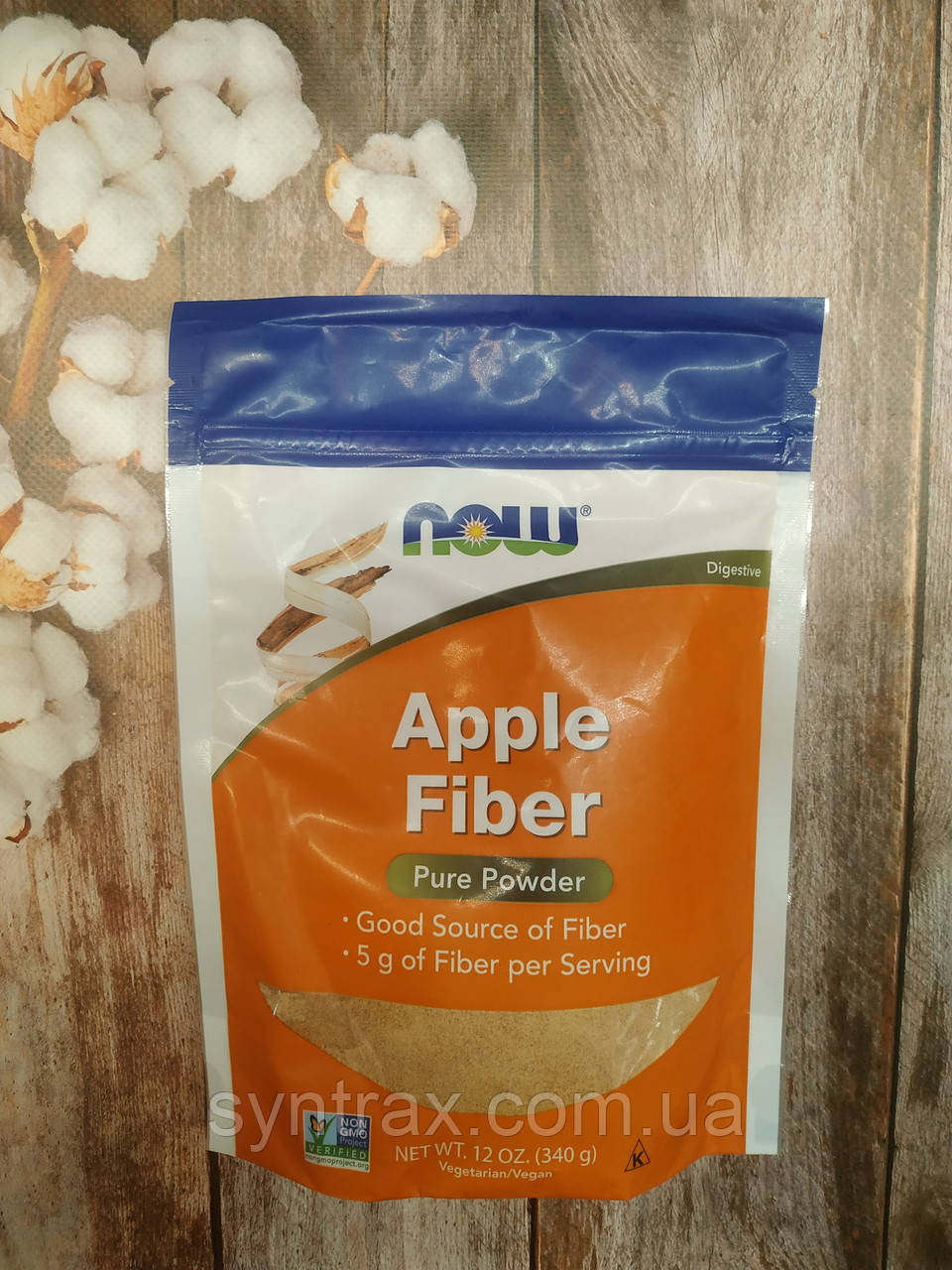 Now Foods Apple Fiber 340g, чиста яблучна клітковина