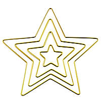 Комплект основ Звезды для макраме, ловца снов, Золото, 50-200 мм, 4 шт