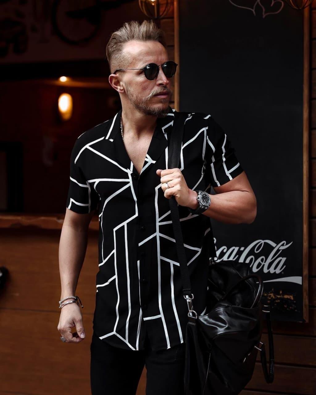 Чоловіча сорочка M801 чорна, фото 1