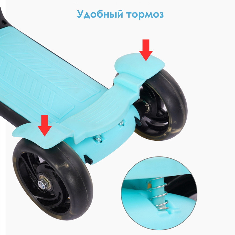 Велосипед беговел самокат трехколесный трансформер 3 в 1 Best Scooter Самокат Синий 806961 - фото 6 - id-p1416413788