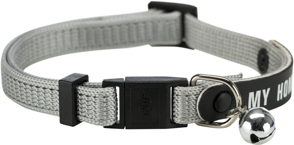 Нашийник для котів кішок з адресником і дзвоником сірий, фото 1