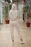 Жіночий трикотажний прогулянковий костюм з топом бежевий 32702, фото 3