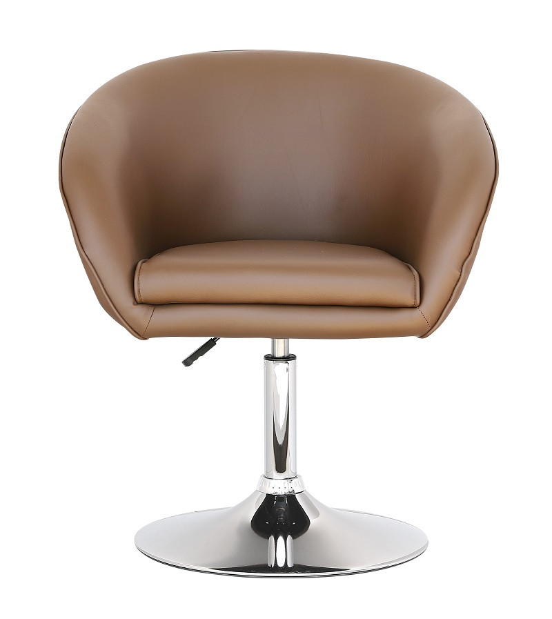 Кресло для салонов красоты Мурат мягкое, хромированное, экокожа, цвет  коричневий
