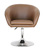 Кресло для салонов красоты Мурат мягкое, хромированное, экокожа, цвет коричневый
