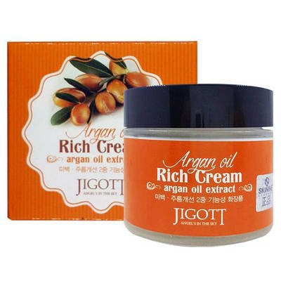 Поживний крем для обличчя з аргановою олією Jigott Argan Oil Rich Cream 70 мл