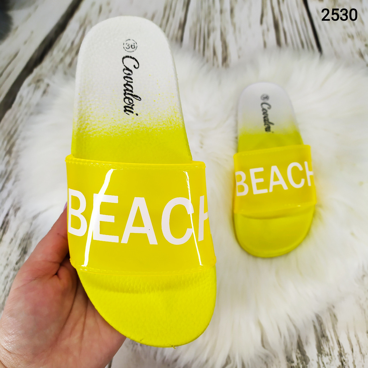 Жіночі шльопанці сланці жовті Covaleri, фото 1