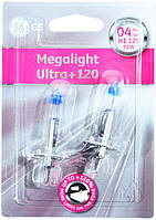 Лампа галогеновая H1 12V 55W P14,5s +120% Megalight Ultra General Electric 2 шт