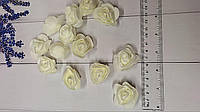 Штучна квітка Роза з фоамірану 3.5 см Молочна 1 шт
