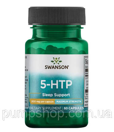 5-гідрокси L-триптофан Swanson 5-HTP Maximum Strength 200 мг - 60 капс., фото 1