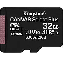 Карта пам'яті Kingston 32GB microSDHC Canvas Select Plus 100R A1 C10 (SDCS2/32GBSP