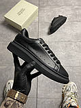 Жіночі кросівки Alexander McQueen Triple Black, чорні шкіряні кросівки александр макквін, фото 2