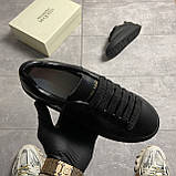 Жіночі кросівки Alexander McQueen Triple Black, чорні шкіряні кросівки александр макквін, фото 3